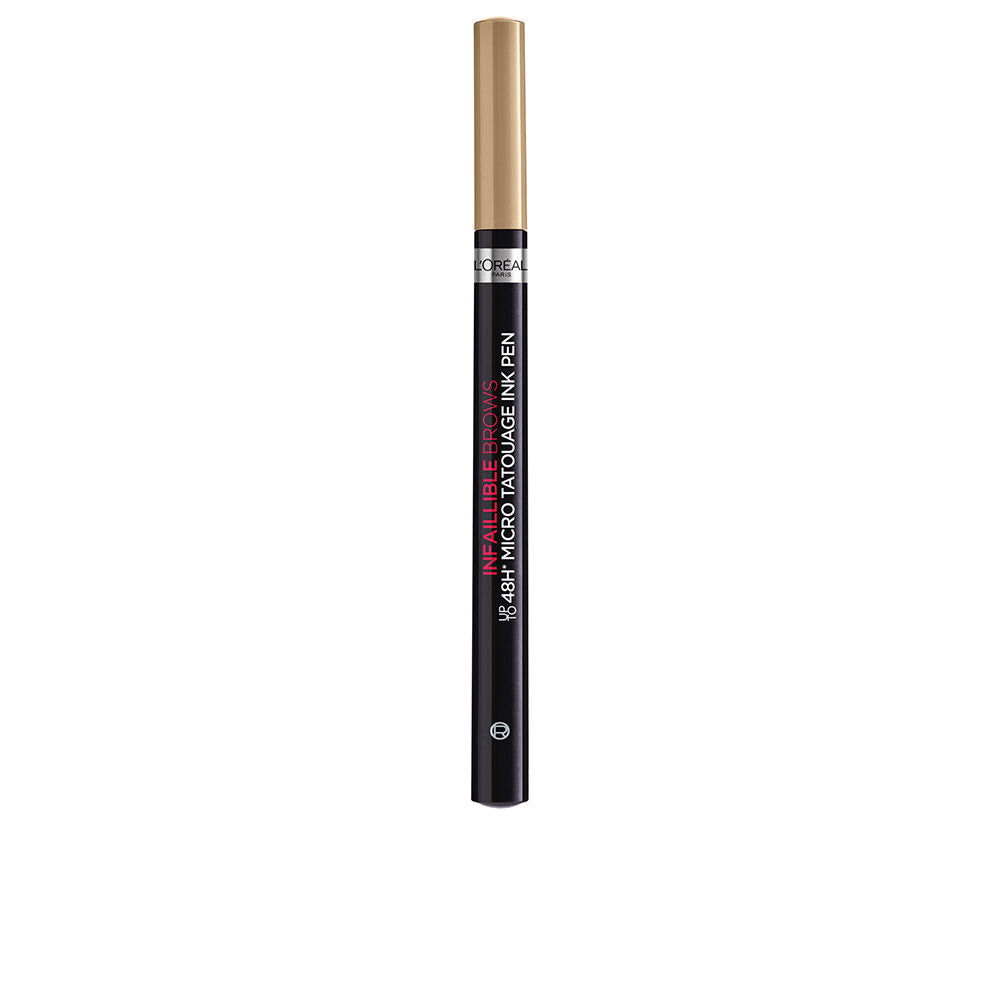 Slim black ink pen with trident micro-tip, 4.5 ml, shade 104 Châtain