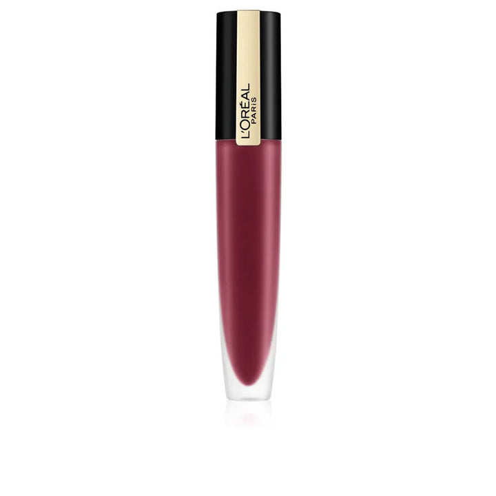 7 ml liquid matte lipstick in warm neutral shade with angled applicator