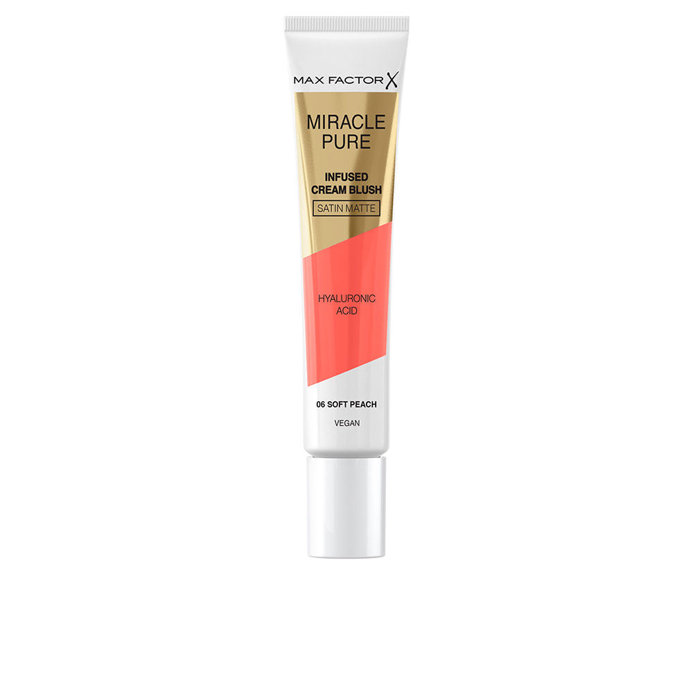 Compact tube of delicate pink cream blush, 15 ml, satin‑matte finish