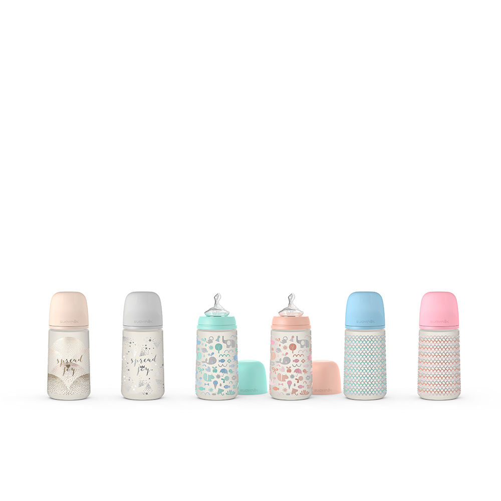 150 ml straight baby bottle with silicone anatomical slow‑flow teat, Unisex